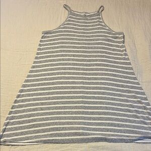 Aerie Gray and White Striped Dress